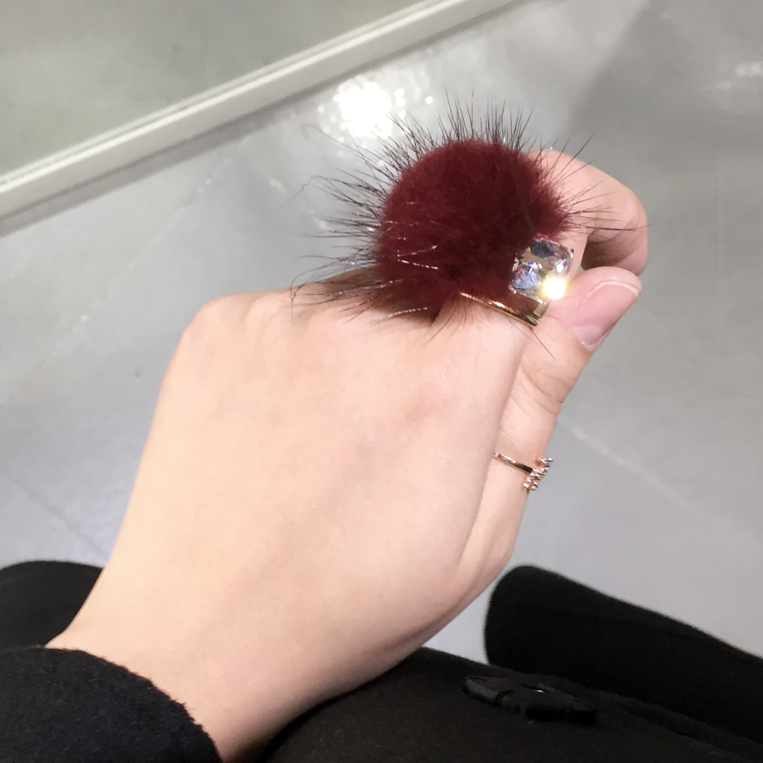 Hair Accessories Big Pong Pong Point Hairpin Mink 