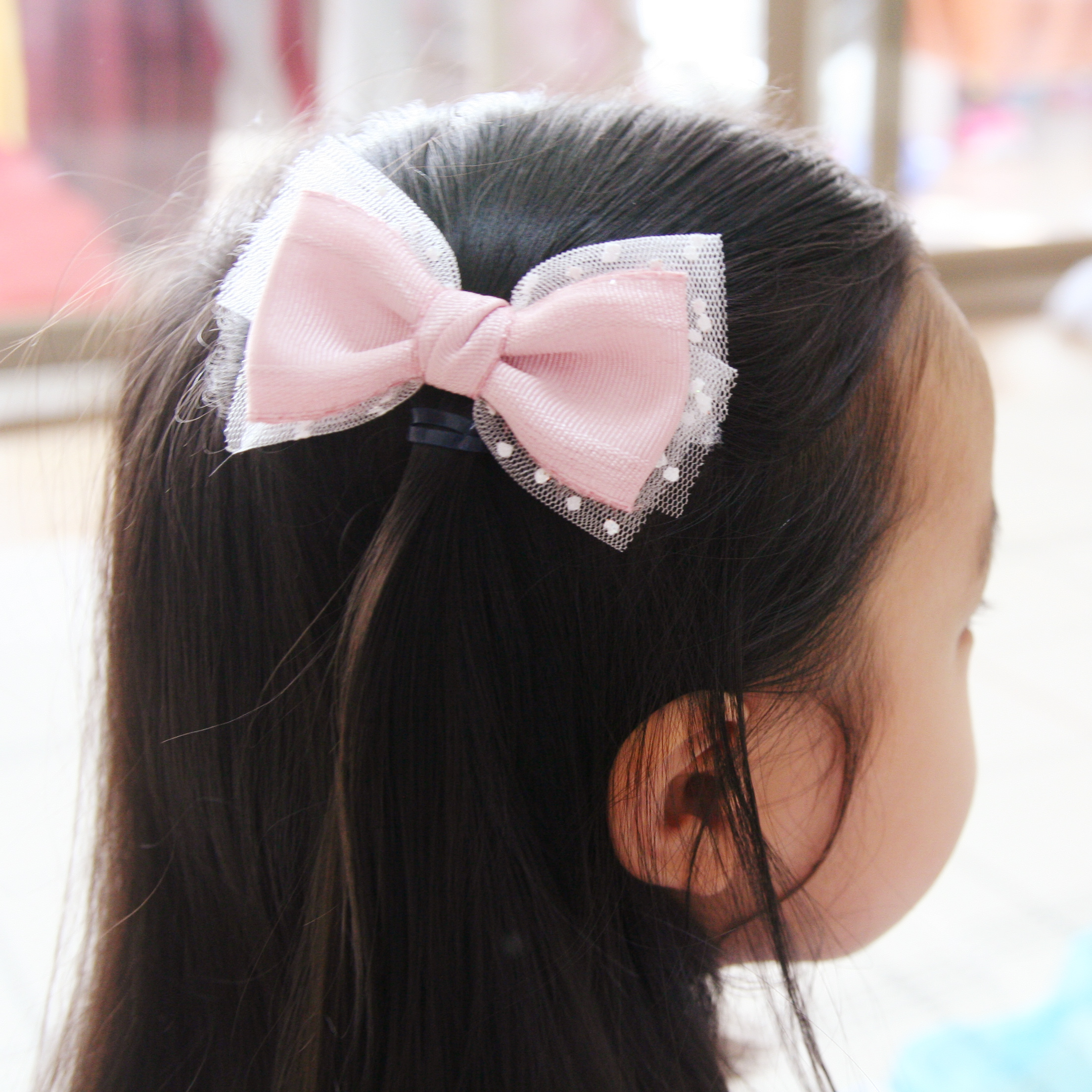 Hair Accessories Baby Pink Ribbon Pin Set Girl Hai