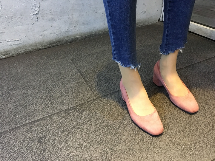 Suede Middle Heel Pumps 5cm 7cm Women's Shoes W