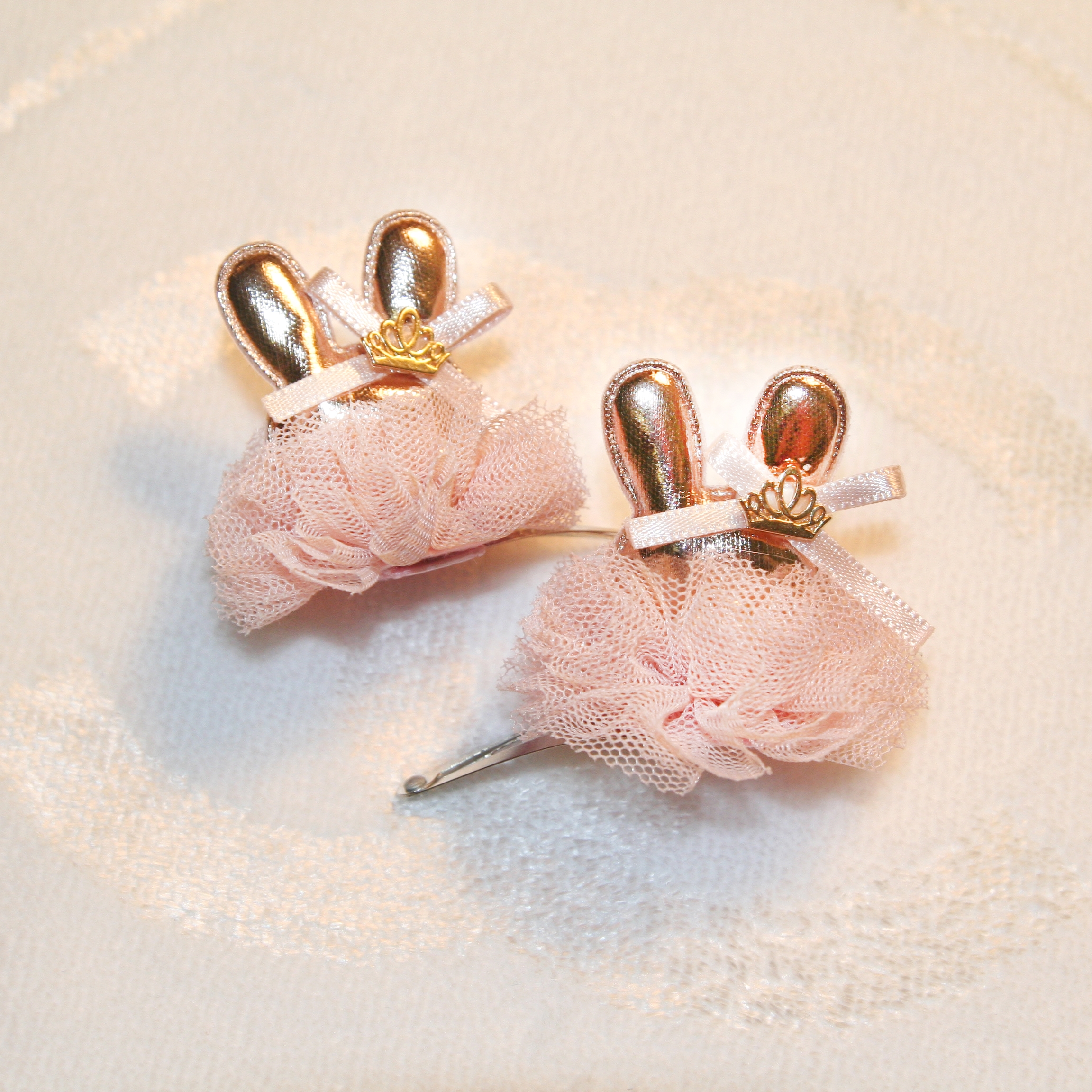 Hair Accessories Baby Pink Ribbon Pin Set Girl Hai