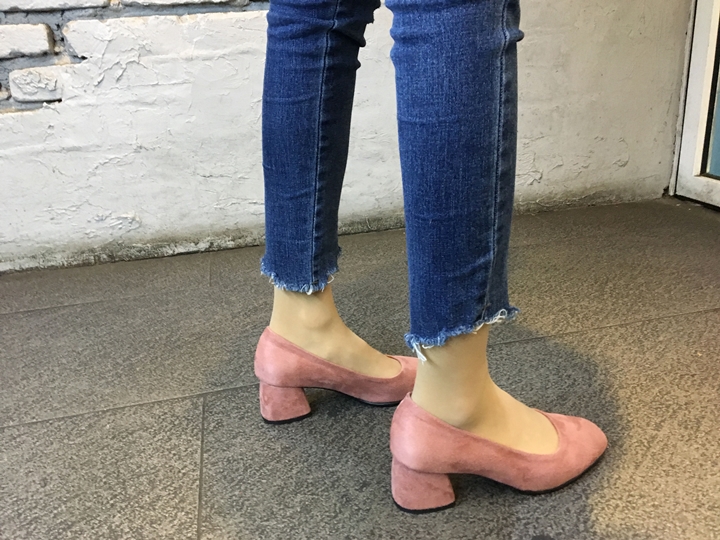 Suede Middle Heel Pumps 5cm 7cm Women's Shoes W