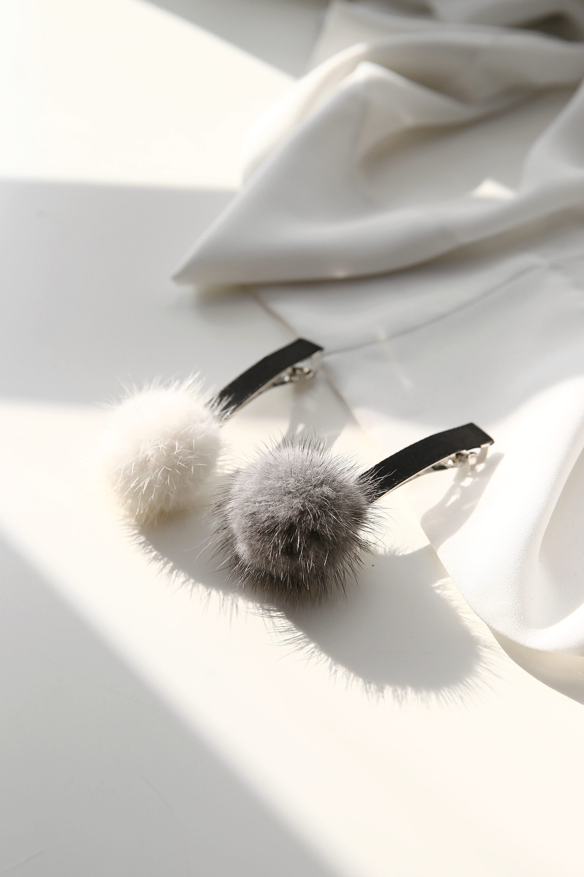 Hair Accessories Big Pong Pong Point Hairpin Mink 