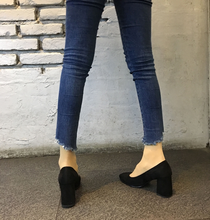 Suede Middle Heel Pumps 5cm 7cm Women's Shoes W