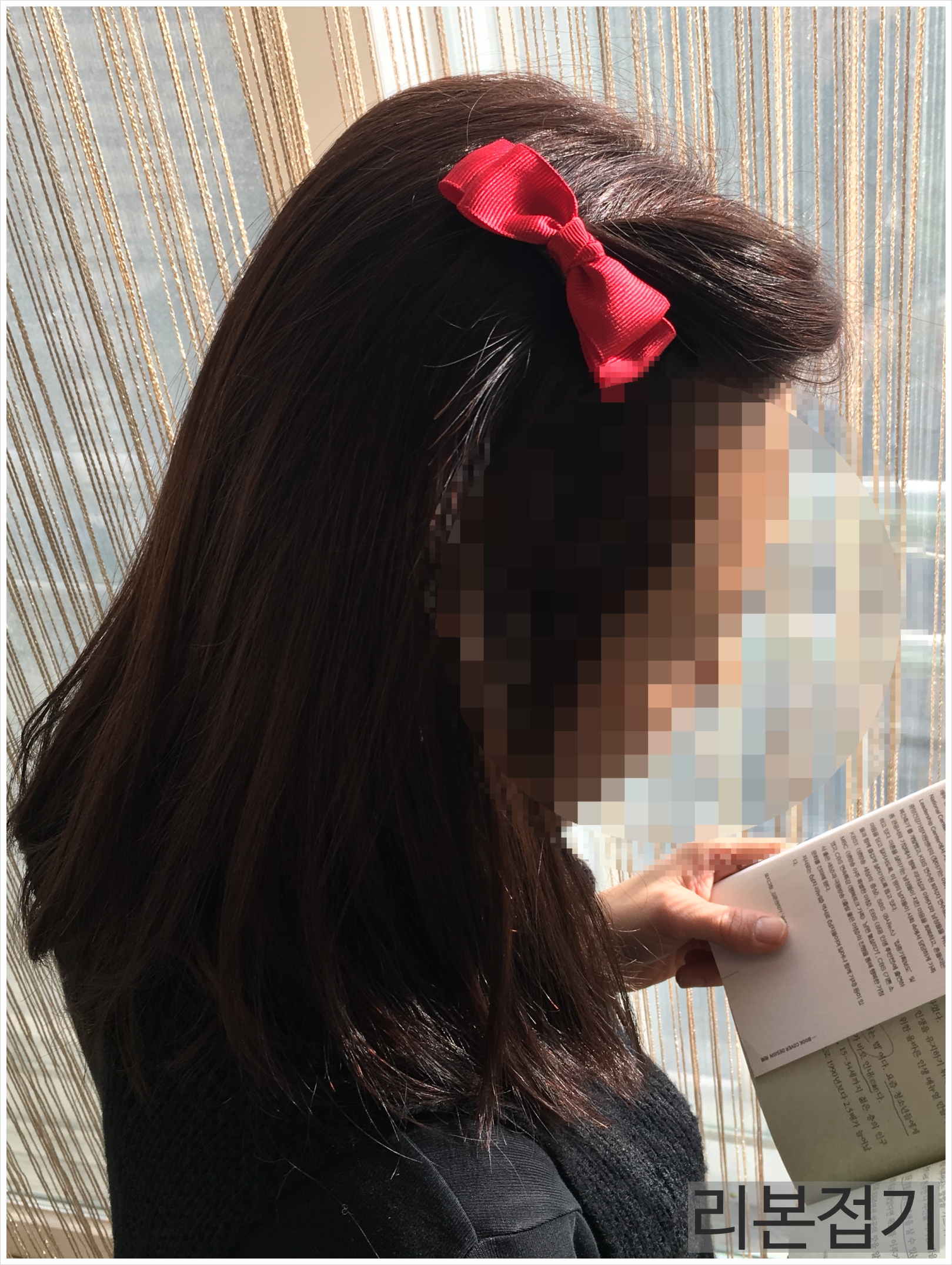 Hair Accessories Handmade bangs Red ribbon pins 2 