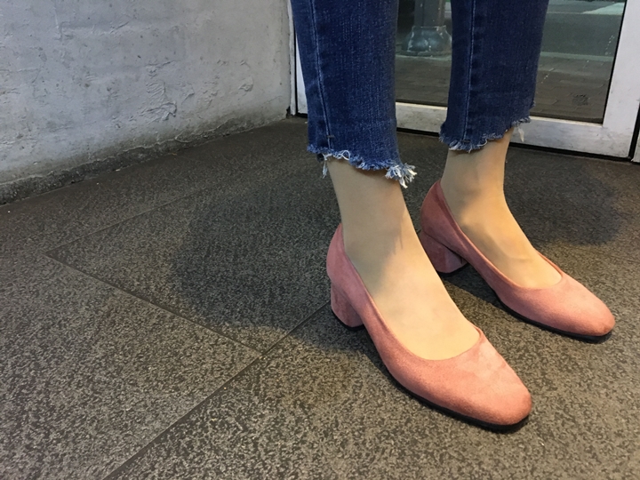 Suede Middle Heel Pumps 5cm 7cm Women's Shoes W