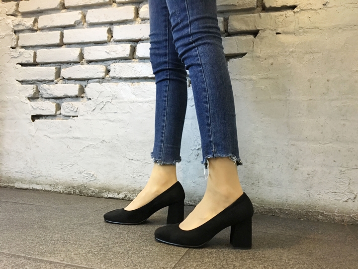 Suede Middle Heel Pumps 5cm 7cm Women's Shoes W
