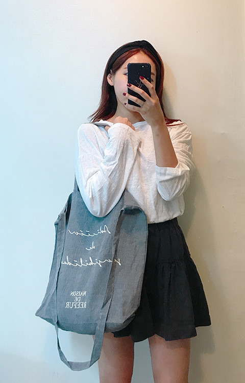 Maison Dripper Linen Eco Bag 4color Casual 20s Wom