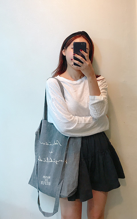 Maison Dripper Linen Eco Bag 4color Casual 20s Wom