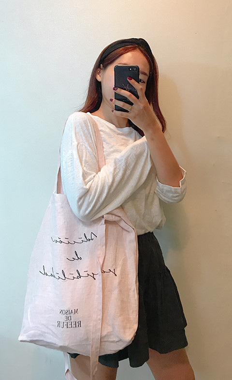 Maison Dripper Linen Eco Bag 4color Casual 20s Wom