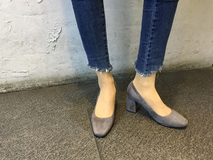 Suede Middle Heel Pumps 5cm 7cm Women's Shoes W
