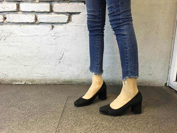 Suede Middle Heel Pumps 5cm 7cm Women's Shoes W