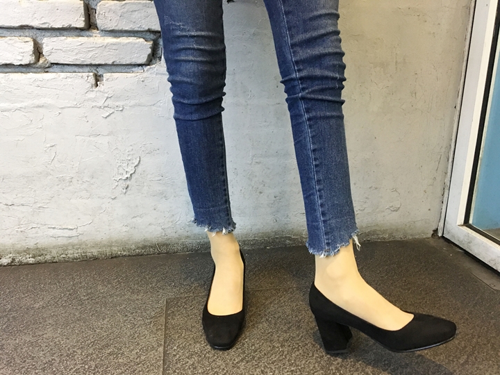 Suede Middle Heel Pumps 5cm 7cm Women's Shoes W