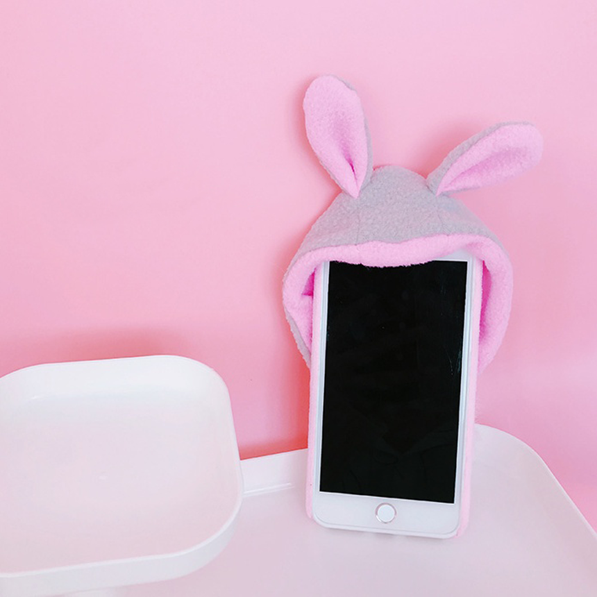 Rabbit hat Iphone 8 case plus strap card embroider
