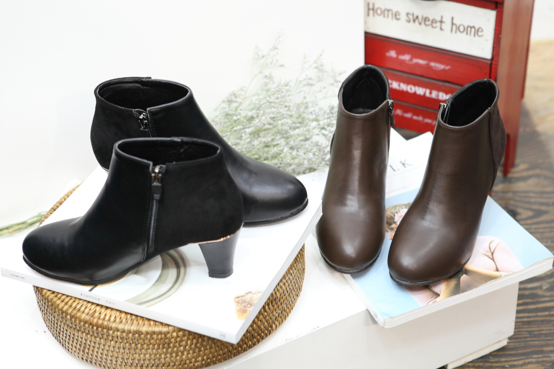 Color suede latex cushion angle boots 2 color shoe