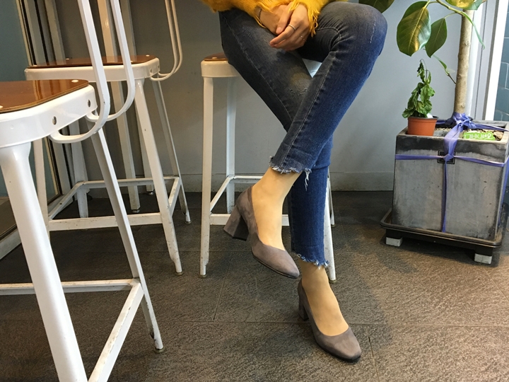Suede Middle Heel Pumps 5cm 7cm Women's Shoes W