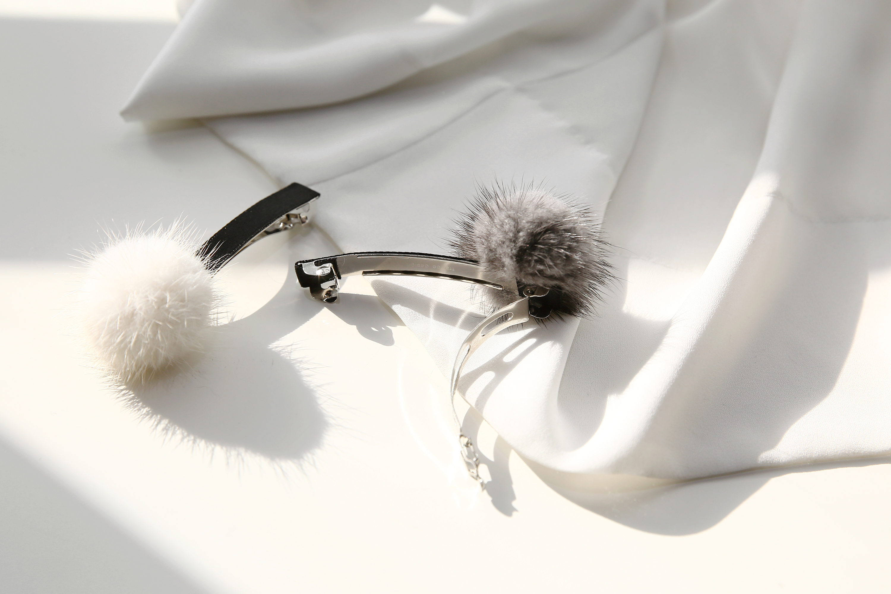 Hair Accessories Big Pong Pong Point Hairpin Mink 