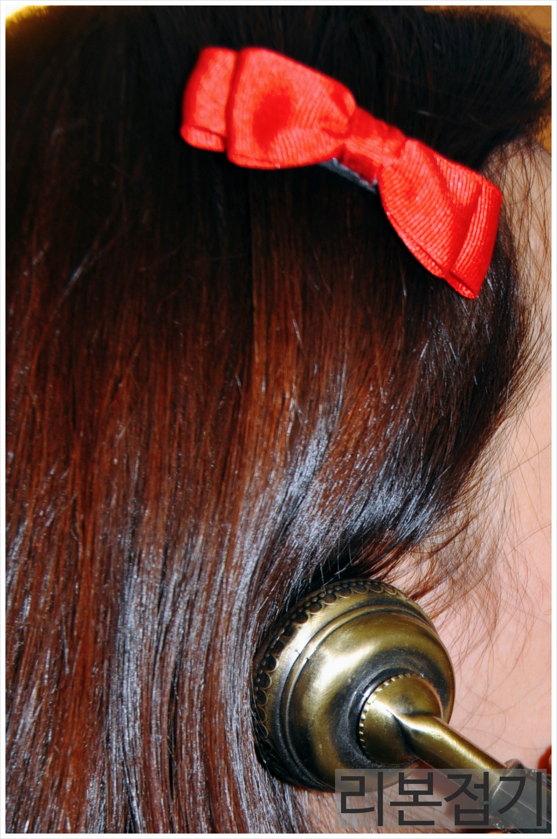 Hair Accessories Handmade bangs Red ribbon pins 2 