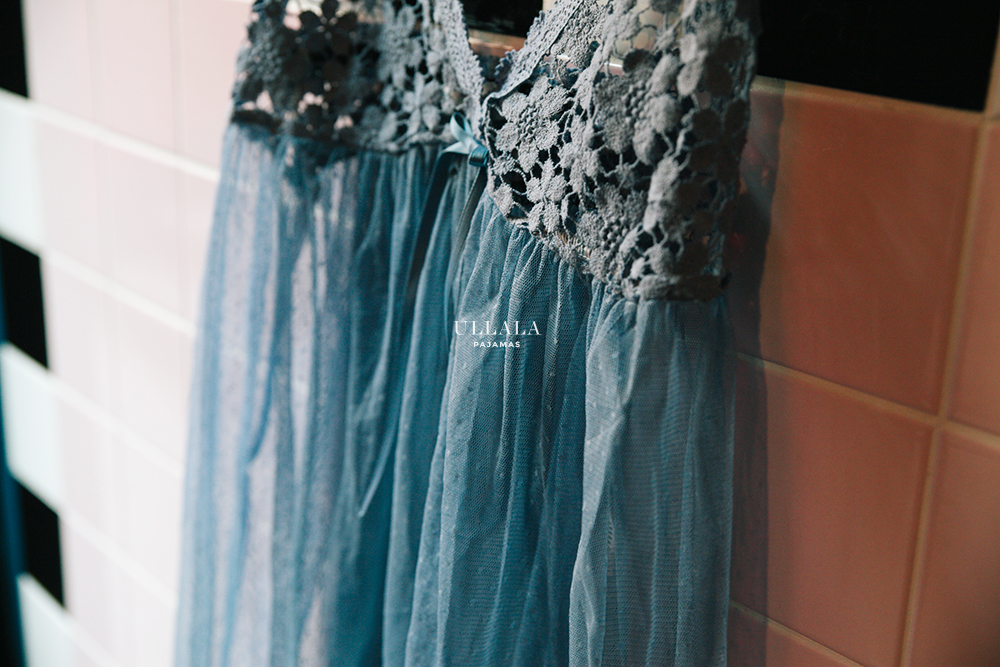 Domestic genuine salon Dark blue pajamas Sexy slip