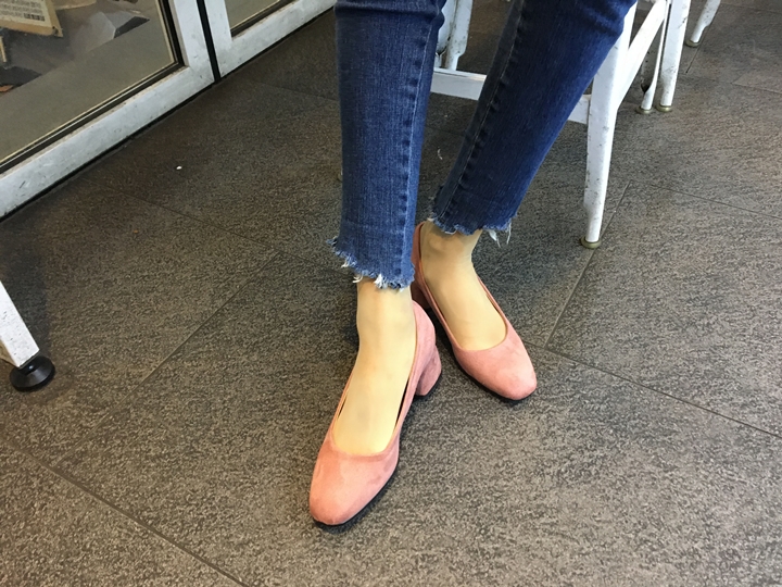 Suede Middle Heel Pumps 5cm 7cm Women's Shoes W