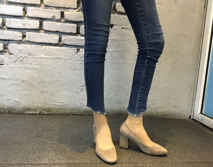 Suede Middle Heel Pumps 5cm 7cm Women's Shoes W