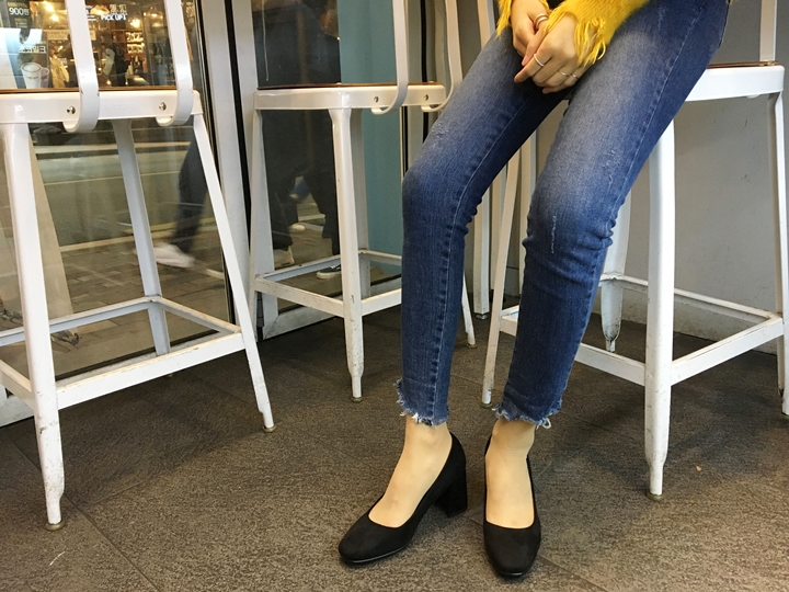 Suede Middle Heel Pumps 5cm 7cm Women's Shoes W