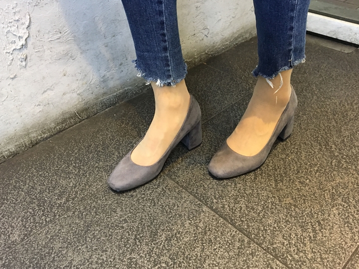 Suede Middle Heel Pumps 5cm 7cm Women's Shoes W