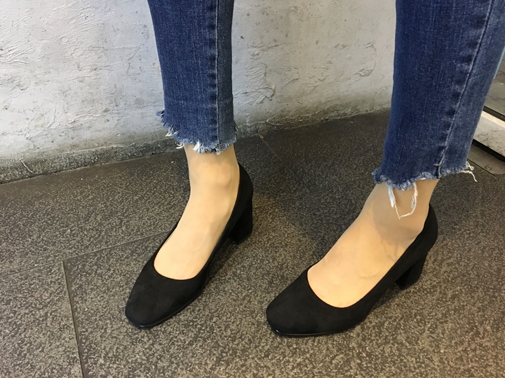 Suede Middle Heel Pumps 5cm 7cm Women's Shoes W