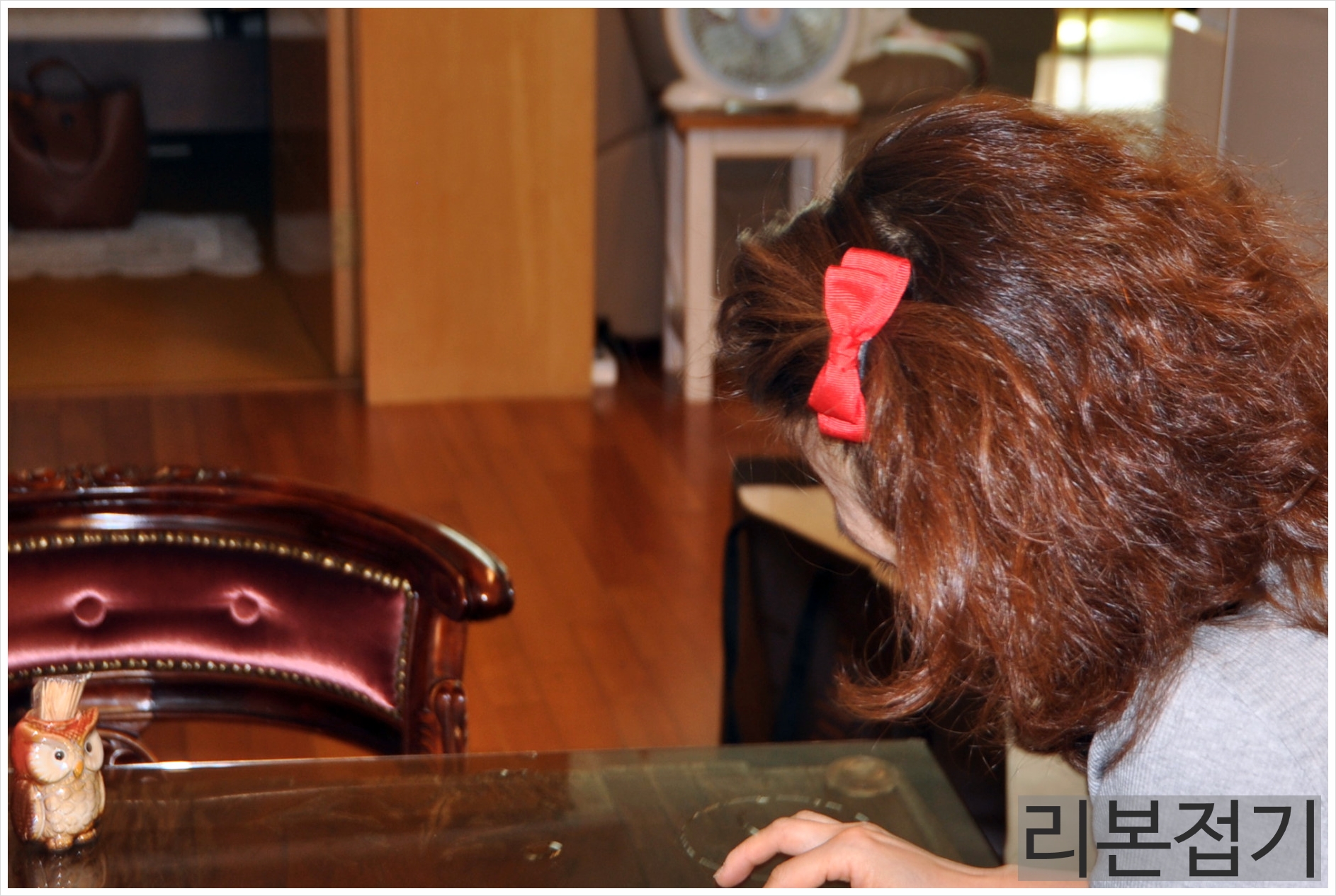 Hair Accessories Handmade bangs Red ribbon pins 2 