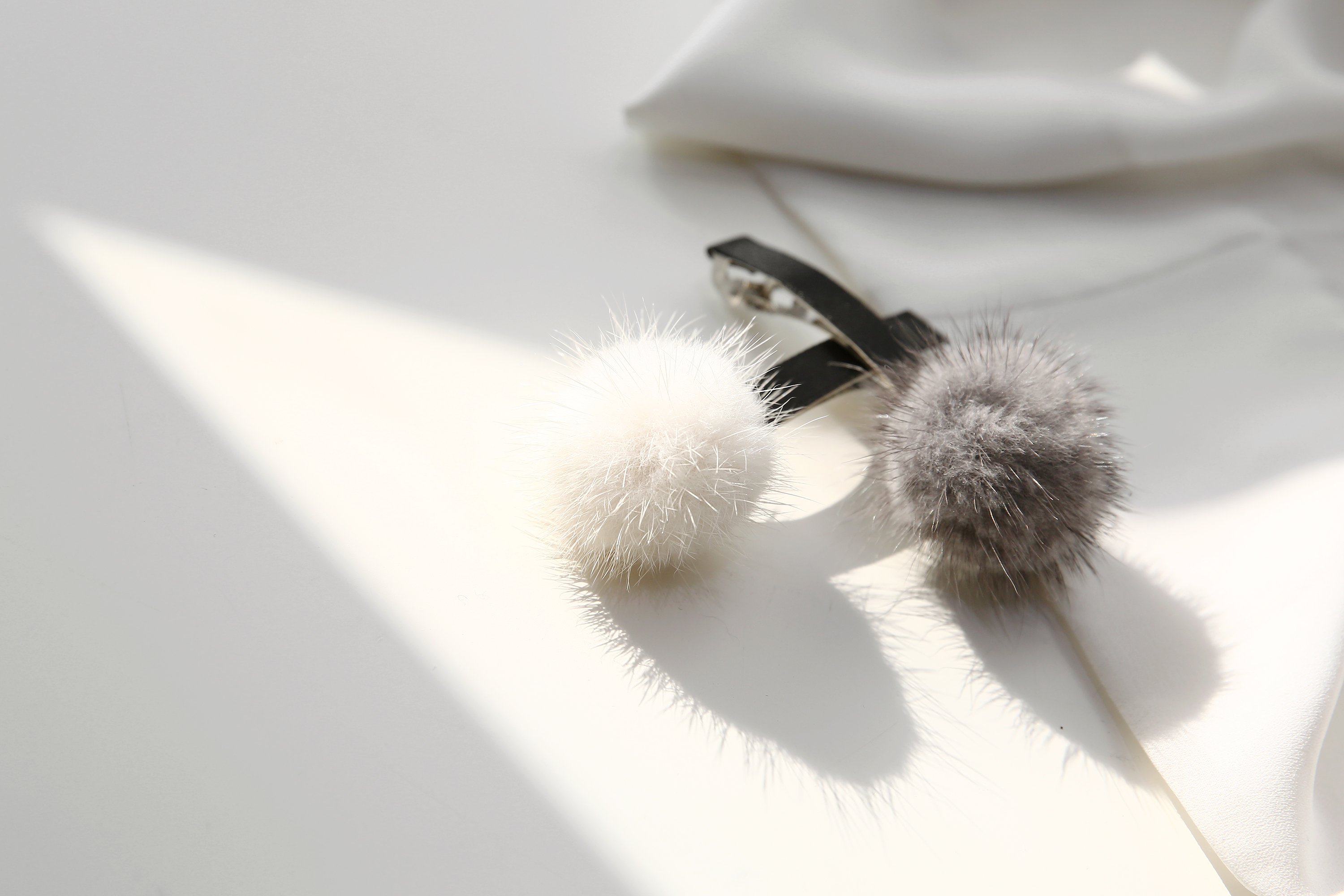 Hair Accessories Big Pong Pong Point Hairpin Mink 