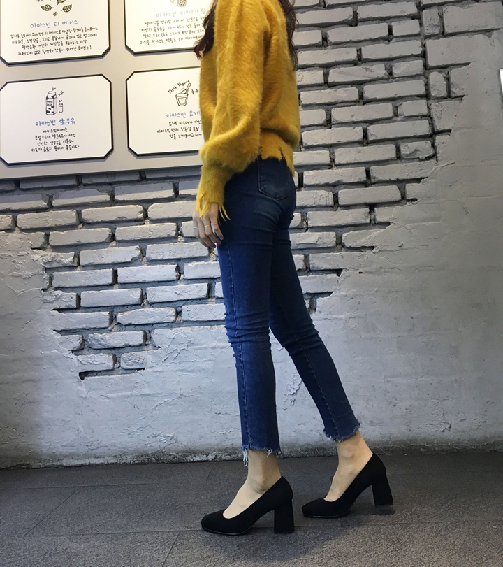 Suede Middle Heel Pumps 5cm 7cm Women's Shoes W