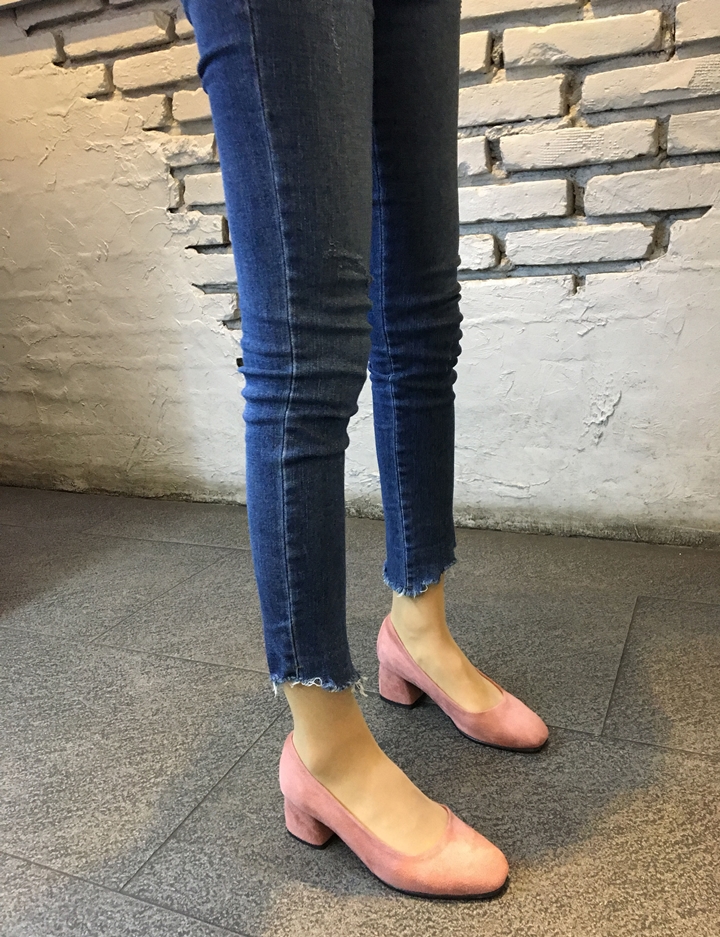 Suede Middle Heel Pumps 5cm 7cm Women's Shoes W