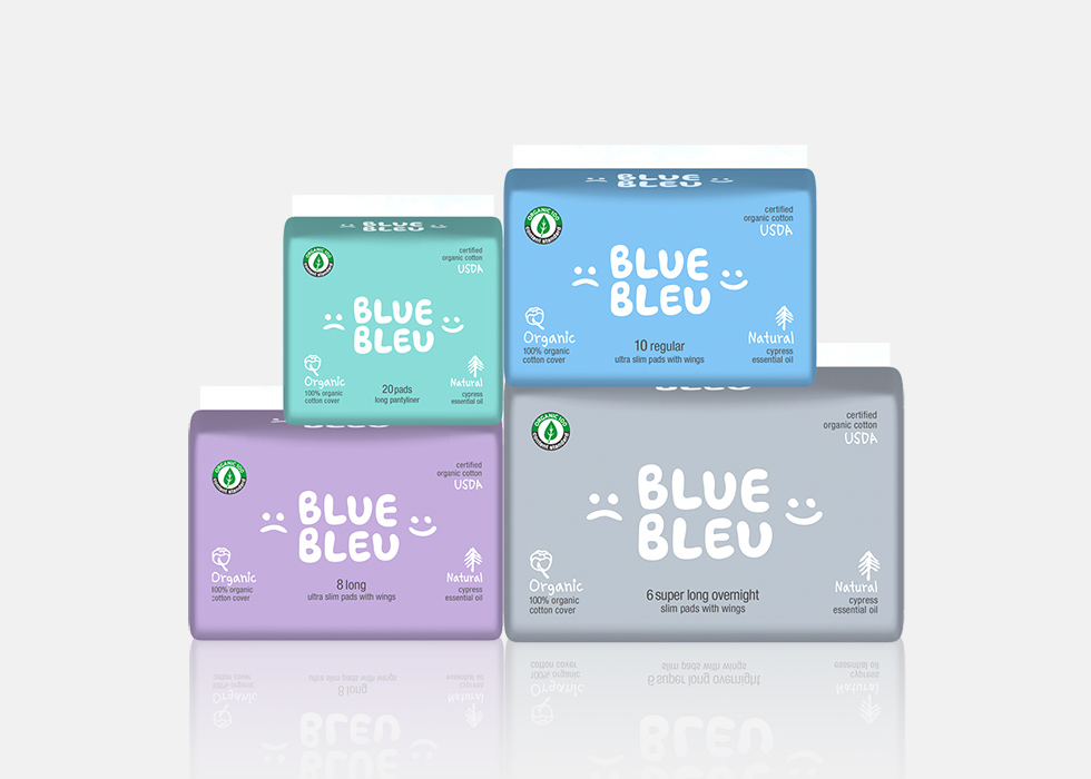 Blue Blue napkin Organic cotton cover Safe eco-fri