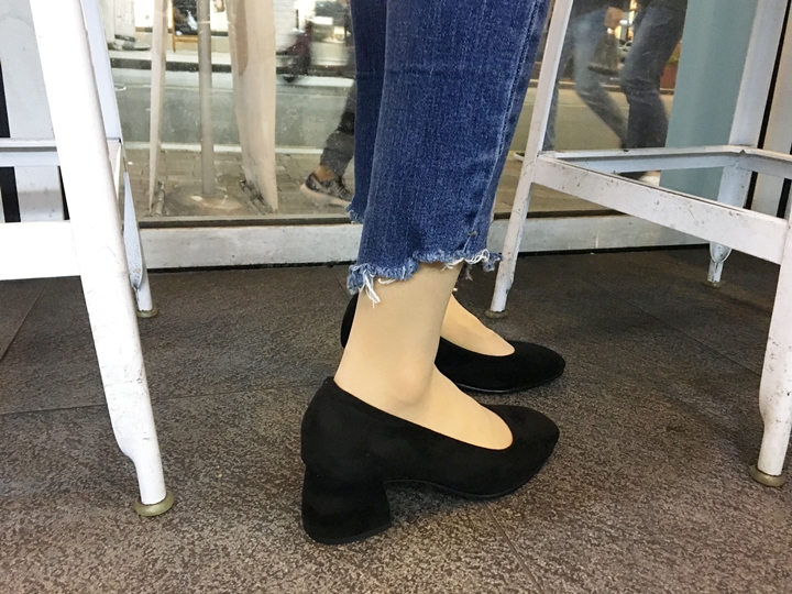 Suede Middle Heel Pumps 5cm 7cm Women's Shoes W