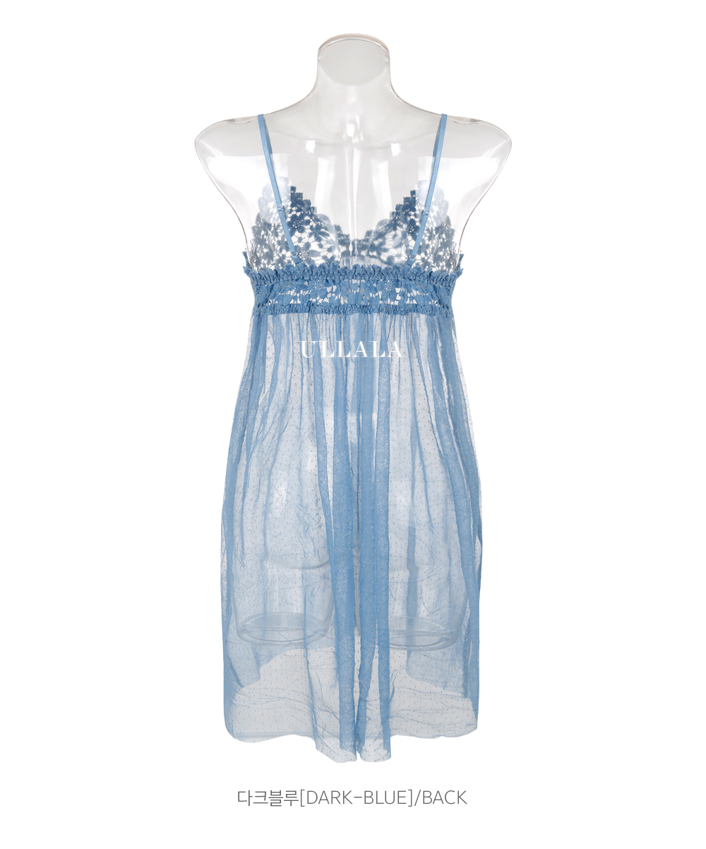 Domestic genuine salon Dark blue pajamas Sexy slip