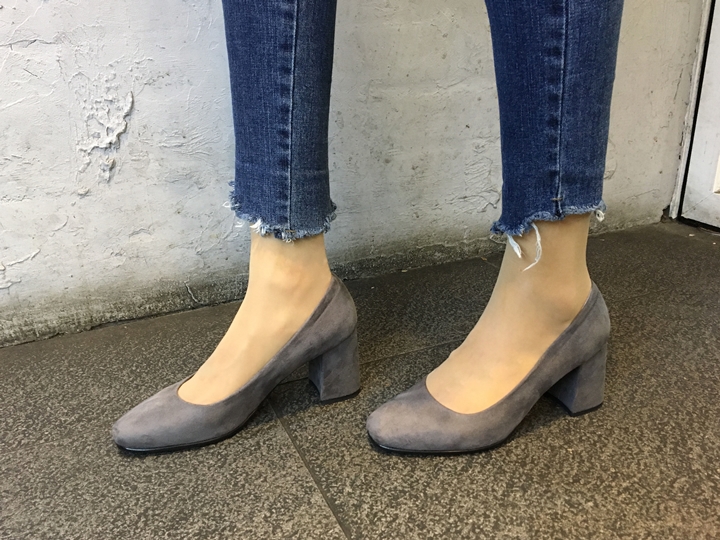 Suede Middle Heel Pumps 5cm 7cm Women's Shoes W