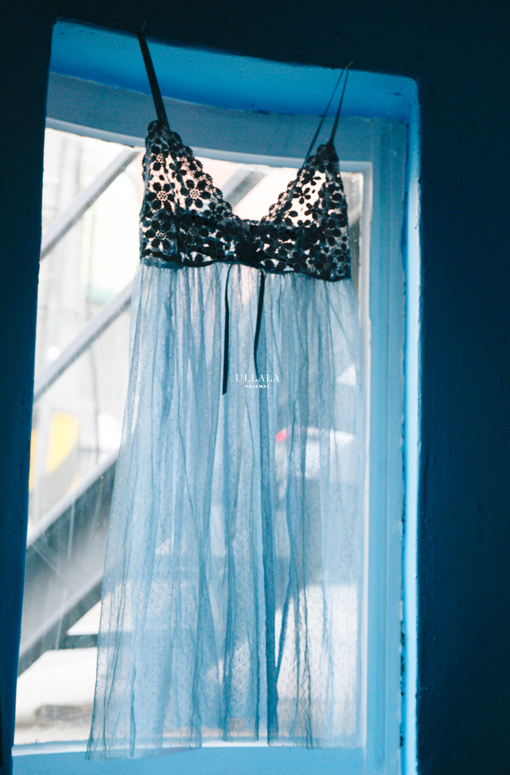 Domestic genuine salon Dark blue pajamas Sexy slip