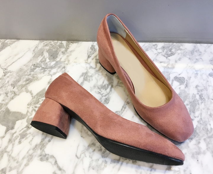 Suede Middle Heel Pumps 5cm 7cm Women's Shoes W