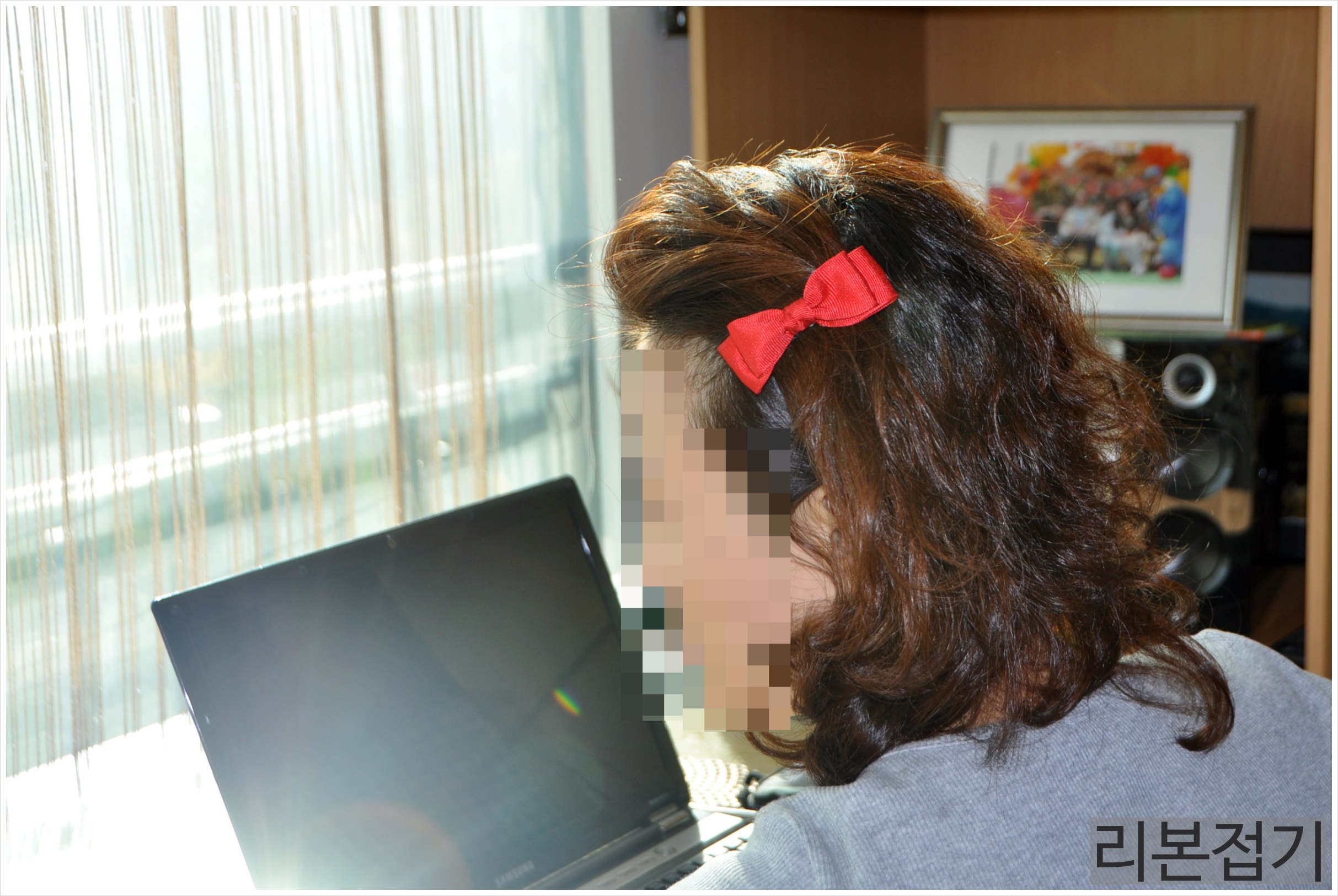 Hair Accessories Handmade bangs Red ribbon pins 2 