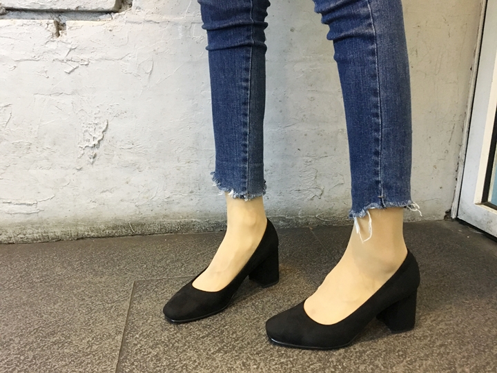 Suede Middle Heel Pumps 5cm 7cm Women's Shoes W