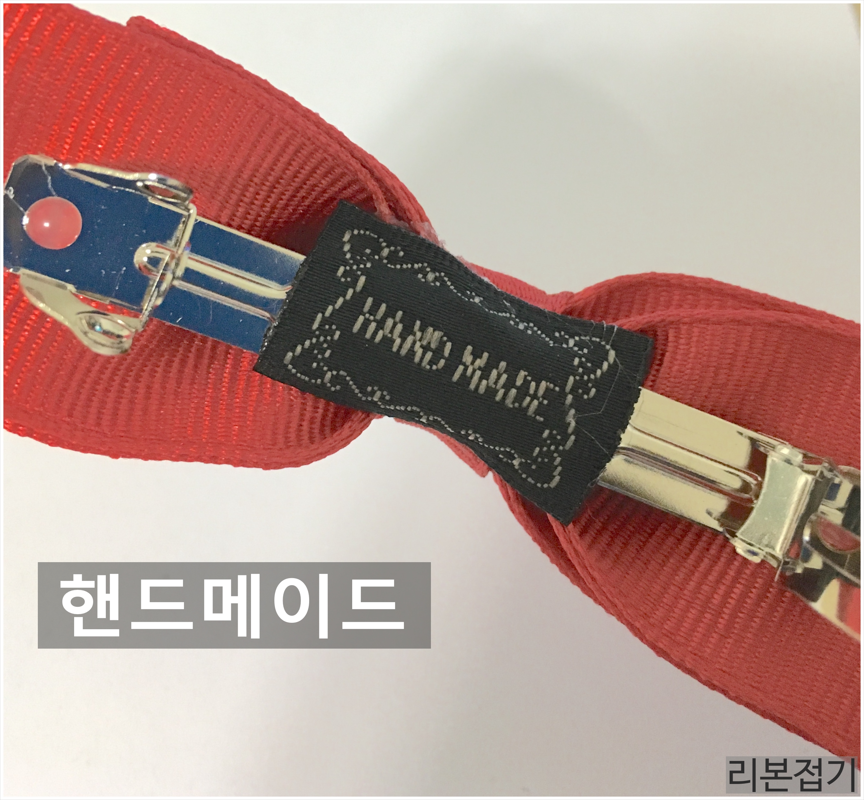 Hair Accessories Handmade bangs Red ribbon pins 2 