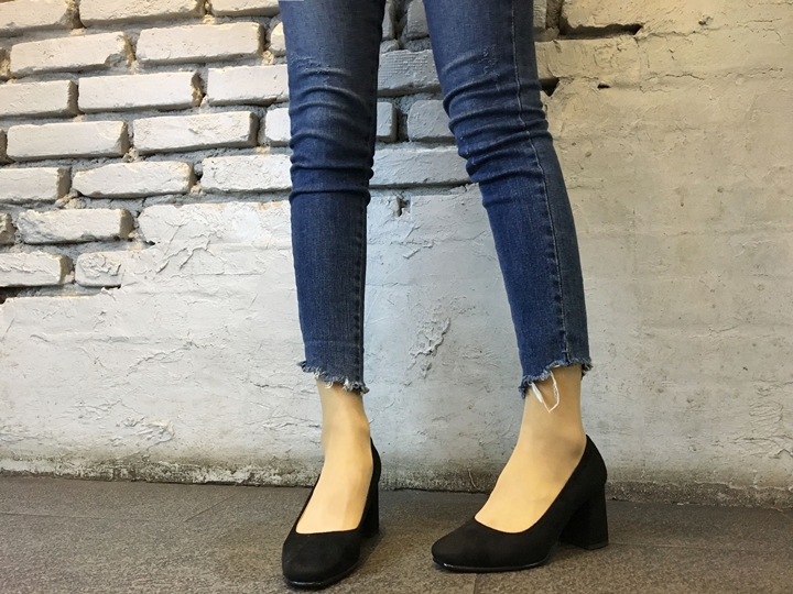 Suede Middle Heel Pumps 5cm 7cm Women's Shoes W