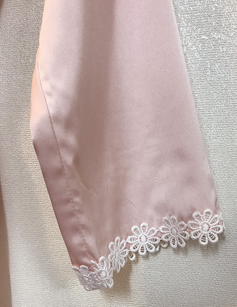 Silk lace slip gown pajama set pink blue navy styl