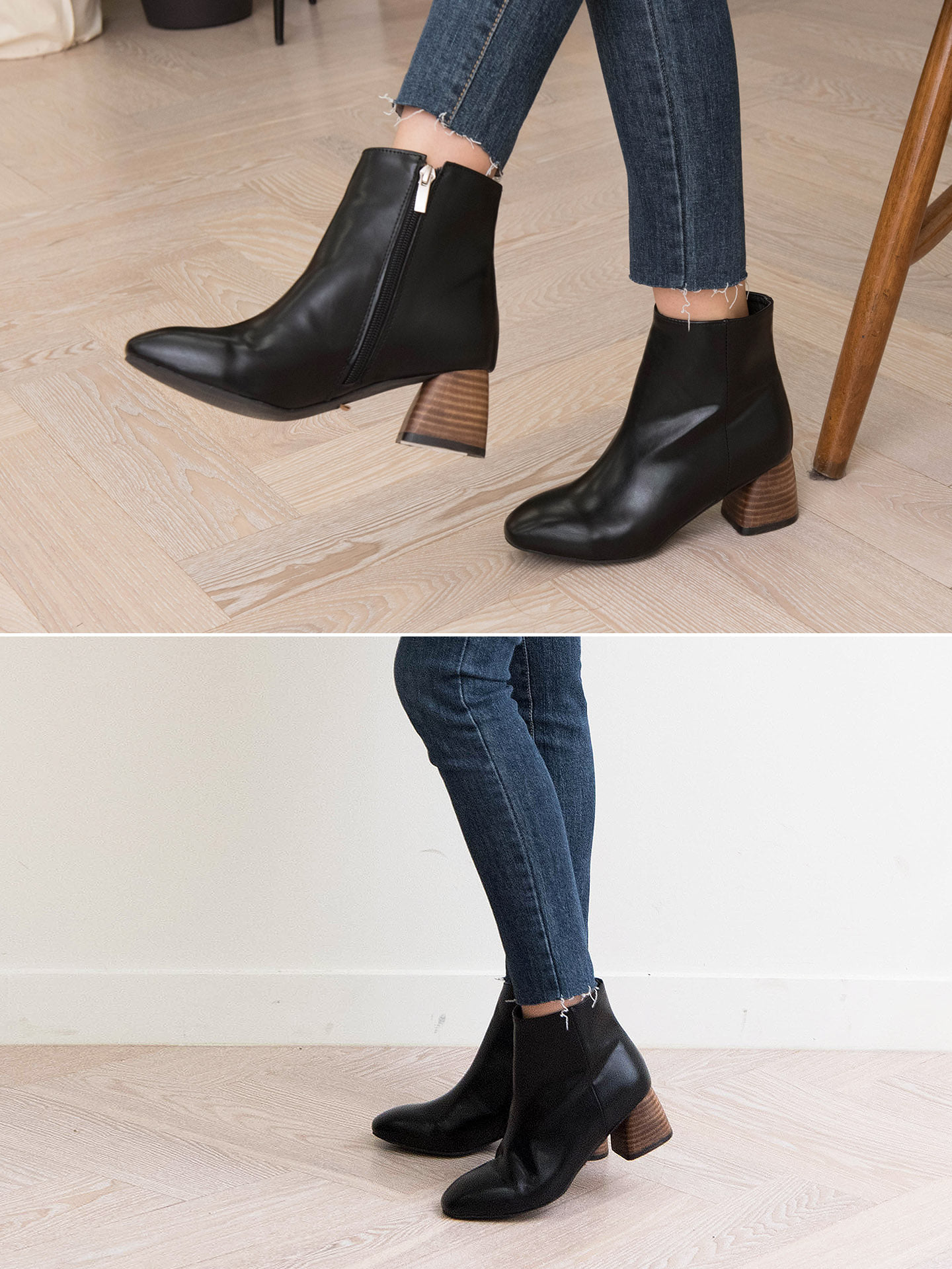 Sheme Wood Sheep Black Suede Leather Ankle Boots 6