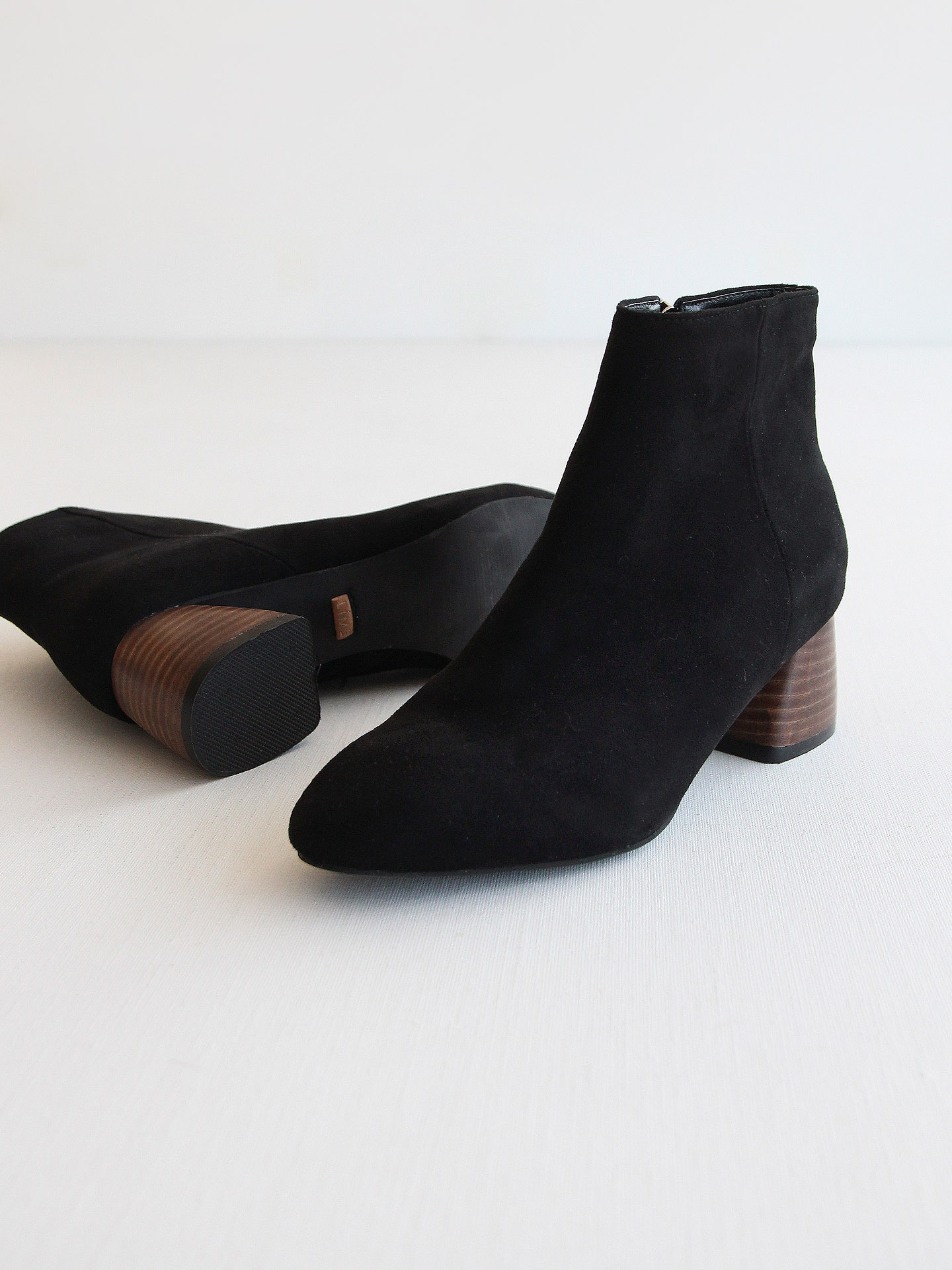 Sheme Wood Sheep Black Suede Leather Ankle Boots 6