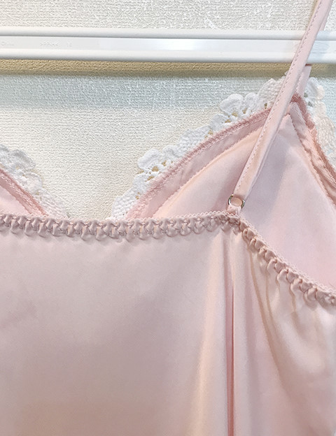 Silk lace slip gown pajama set pink blue navy styl