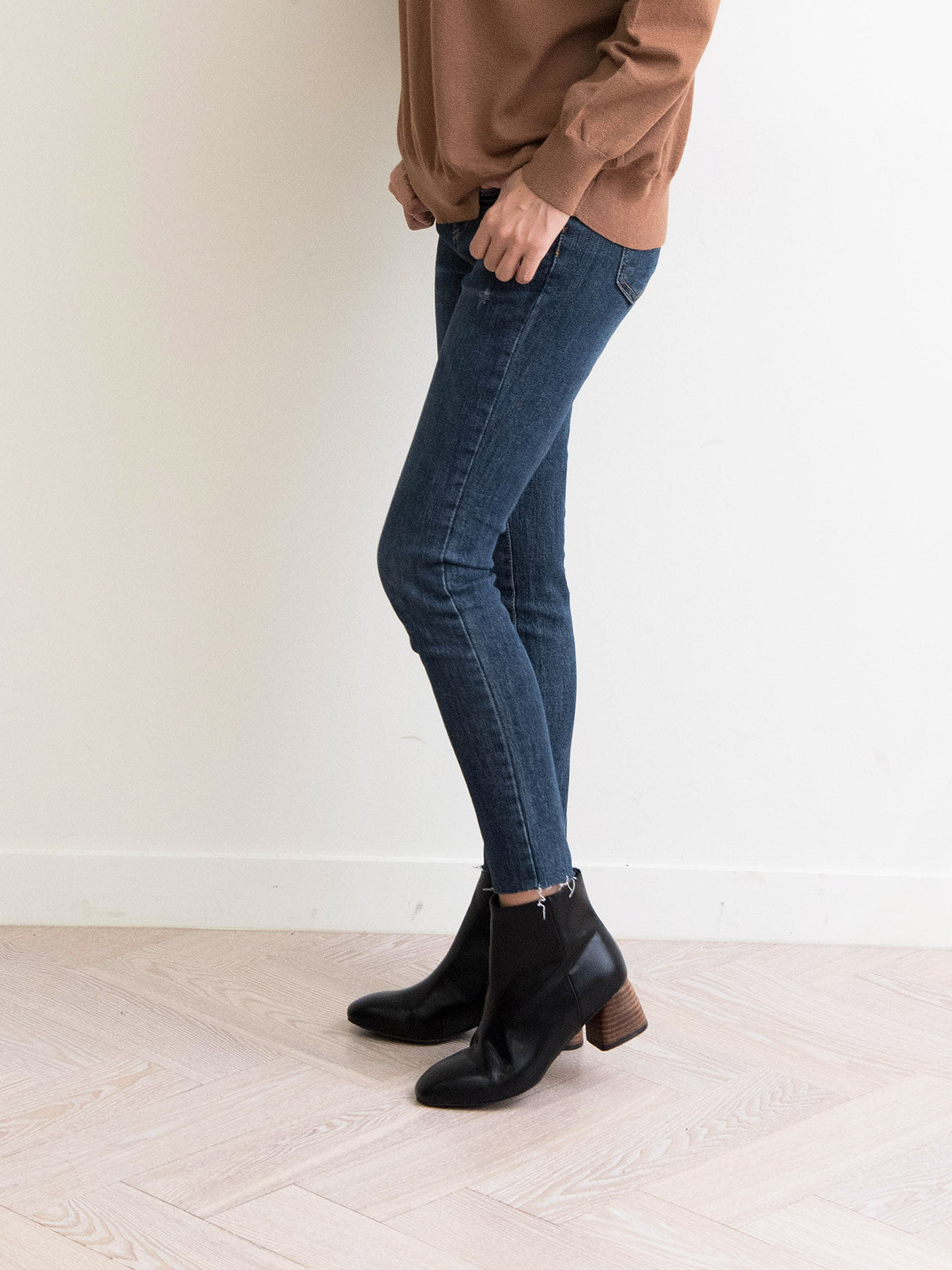 Sheme Wood Sheep Black Suede Leather Ankle Boots 6