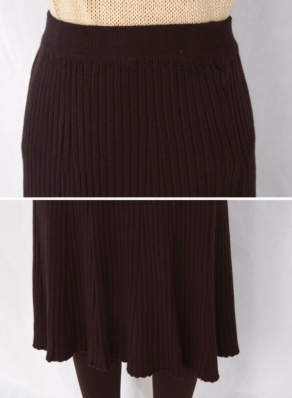 Winter Banding Flare Wrinkled Skirt Women Long Ple