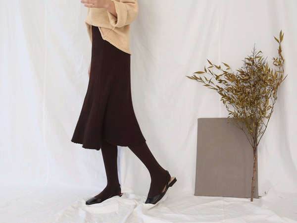 Winter Banding Flare Wrinkled Skirt Women Long Ple