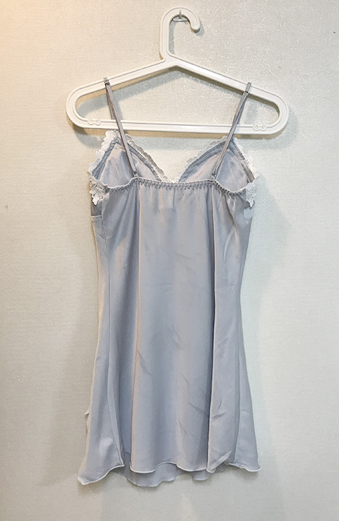 Silk lace slip gown pajama set pink blue navy styl