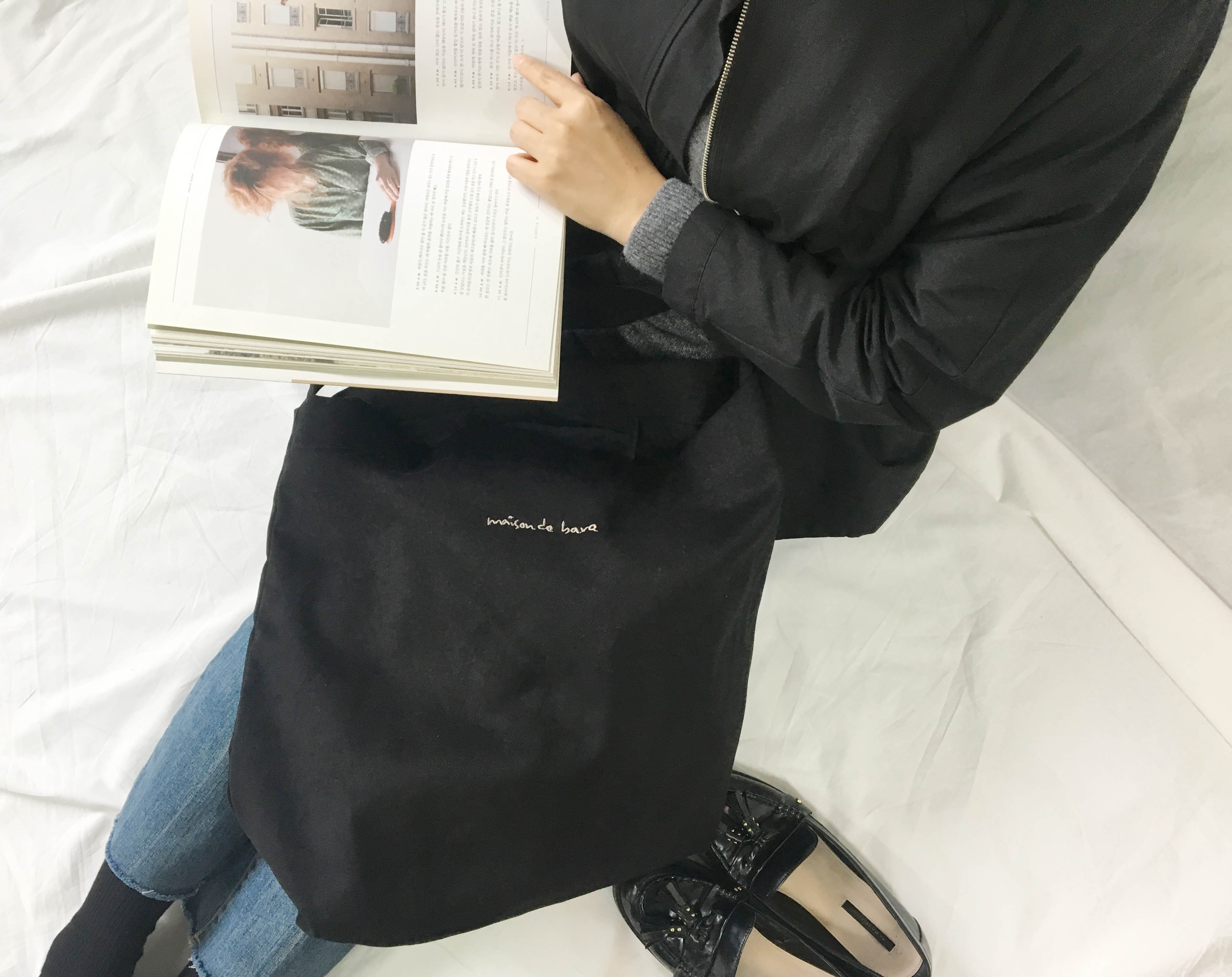 Saint Suede Eco Bag Back Hobo Bag _Black Natural W